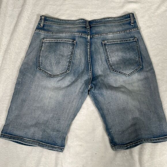 Legendary Rawyalty Men's Blue Denim Shorts with Purple Raw Accent Patch! Size 38 - Picture 3 of 6